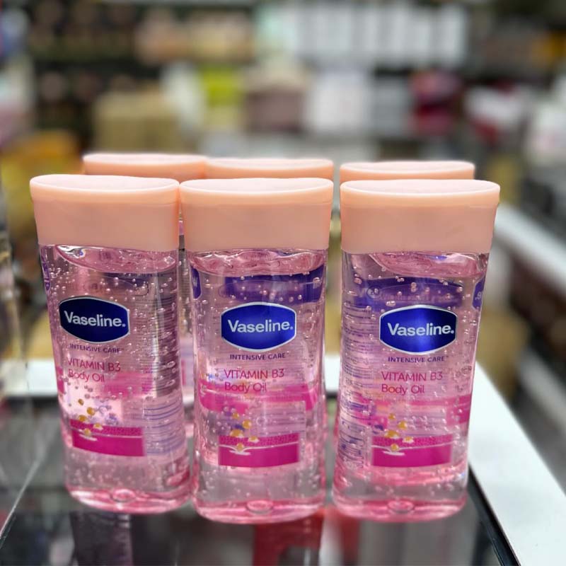 3 Packs Vaseline VITAMIN B3 Intensive Care  Body Oil 200ml Glowing Skin 3 As Picture Count Body Gel Oil Body Oil Made with 100% Pure Cocoa Butter + Replenishing Oils 6.8oz