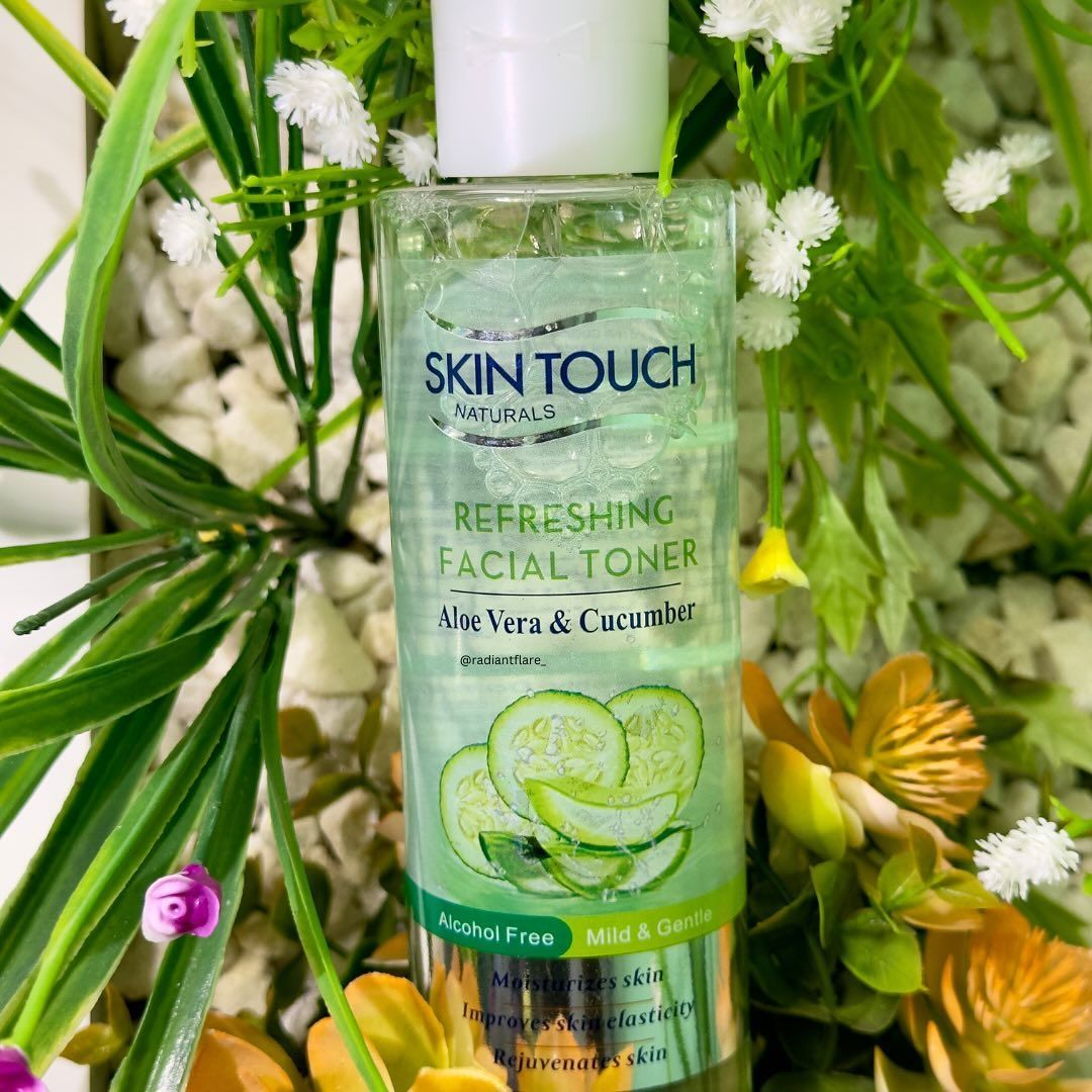 Skin Touch Refreshing Facial Toner With Aloe Vera & Cucumber Extract Cleanses, Freshens and Stimulates Skin Formulated For All Skin Types Contains Natural Extracts Anti-aging and Exfoliating