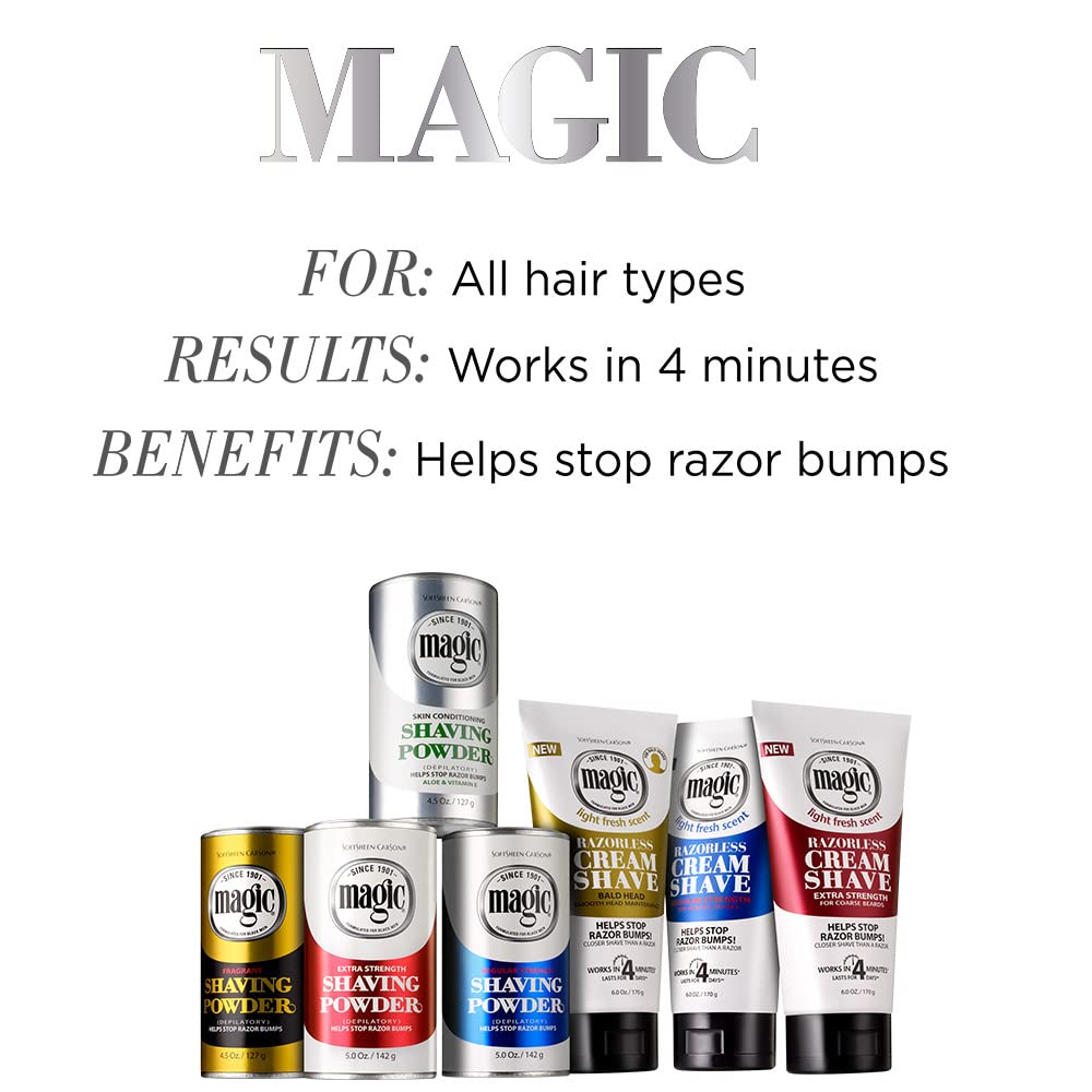 SoftSheen-Carson Magic Razorless Shaving for Men, Hair Removal Shave Powder, Helps Stop Razor Bumps Ingrown Hair, Fragrant, 1 Pack Magic Shave Gold 27 oz