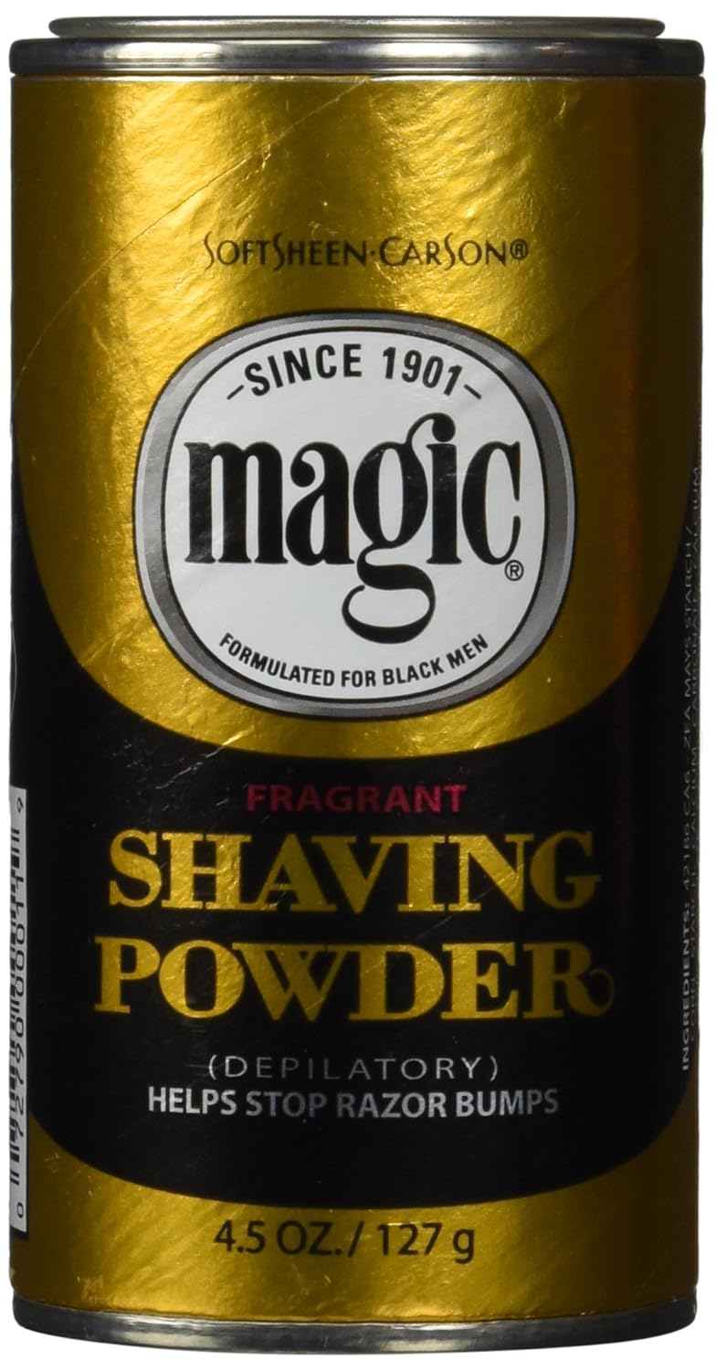 SoftSheen-Carson Magic Razorless Shaving for Men, Hair Removal Shave Powder, Helps Stop Razor Bumps Ingrown Hair, Fragrant, 1 Pack Magic Shave Gold 27 oz