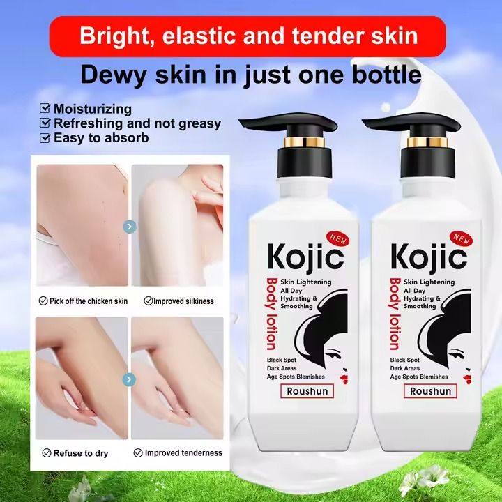 ROUSHUN Vegan Body Lotion Intensive Brightening Moisturising Kojic Acid Body Lotion Skin Revitalizer, Moisturizer, Whitening, Nourishing, Lightening Kojic acid body lotion