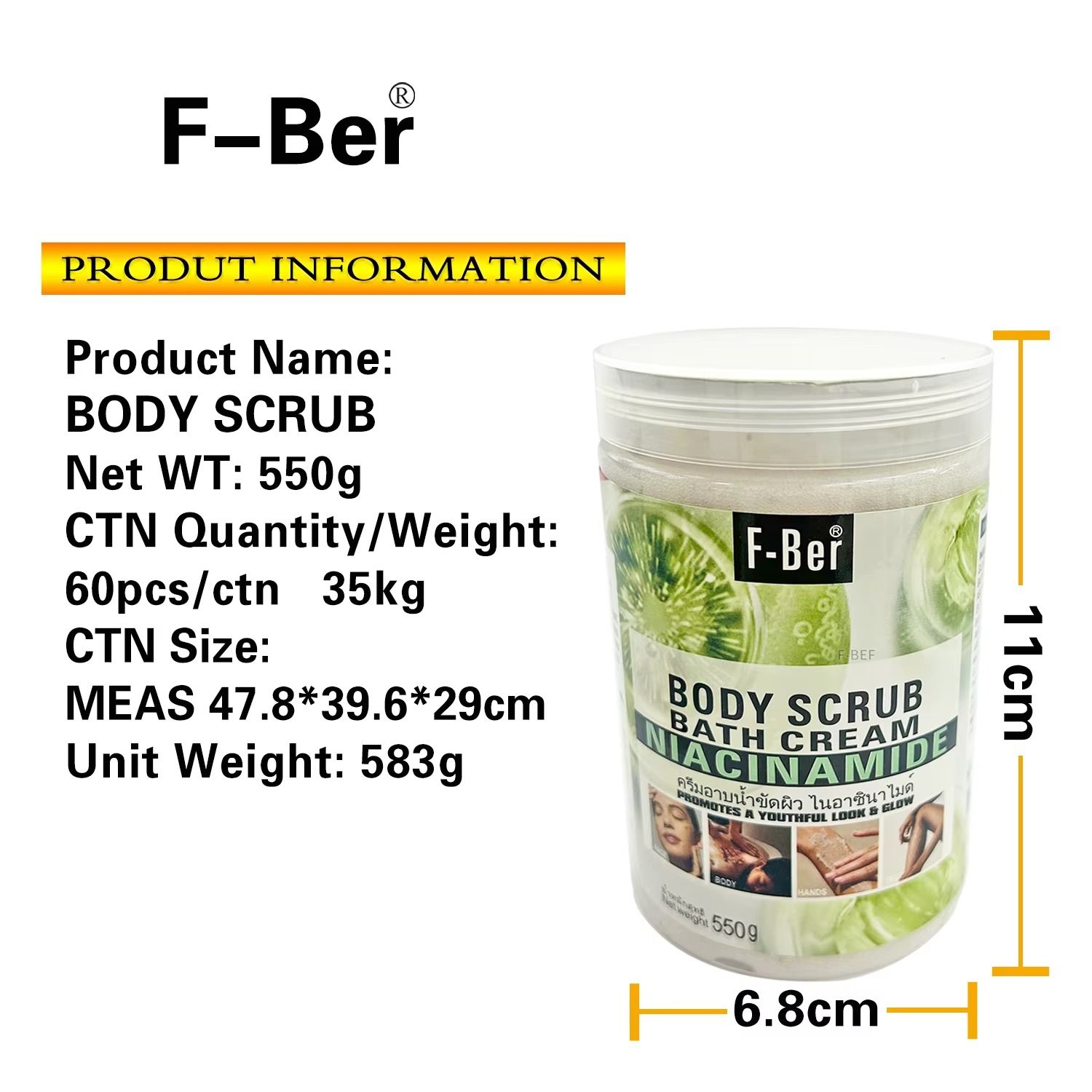 Body Whitening AHA Body Scrub Bath Cream Brightening Bathing Clears Knuckles Face Dark Spots Exfoliating Skincare 	 Deep cleansing. Exfoliating, Brightening Deep Moisturizing