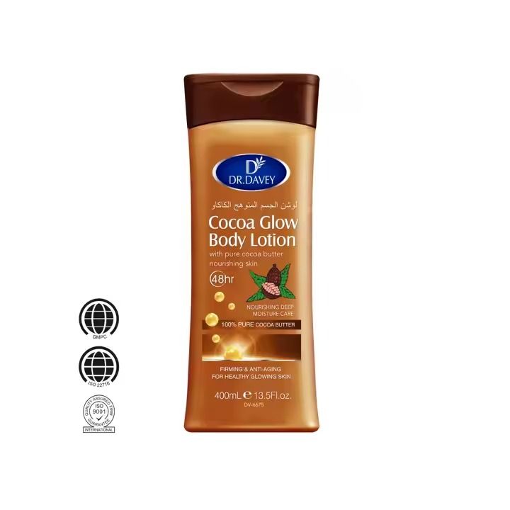 DR.DAVEY 400 ML Cocoa Body Lotion 24h Hydration Deep Moisturizing Soothes Dryness Skin Repair Use for Skin Moisturize, Whiten, Nourish, Lighten Cocoa Body Lotion
