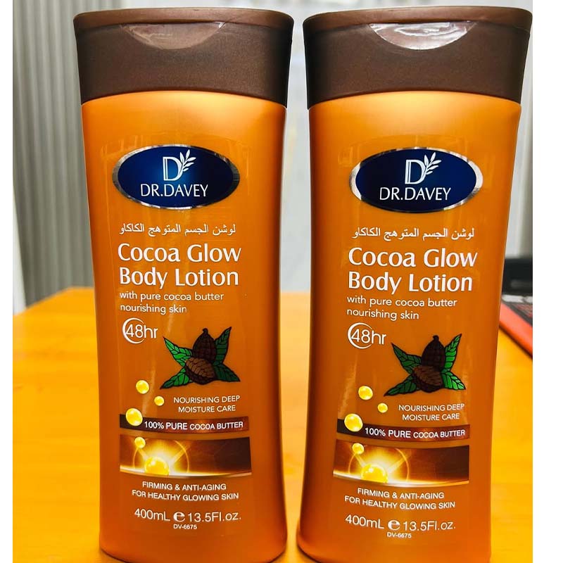 DR.DAVEY 400 ML Cocoa Body Lotion 24h Hydration Deep Moisturizing Soothes Dryness Skin Repair Use for Skin Moisturize, Whiten, Nourish, Lighten Cocoa Body Lotion