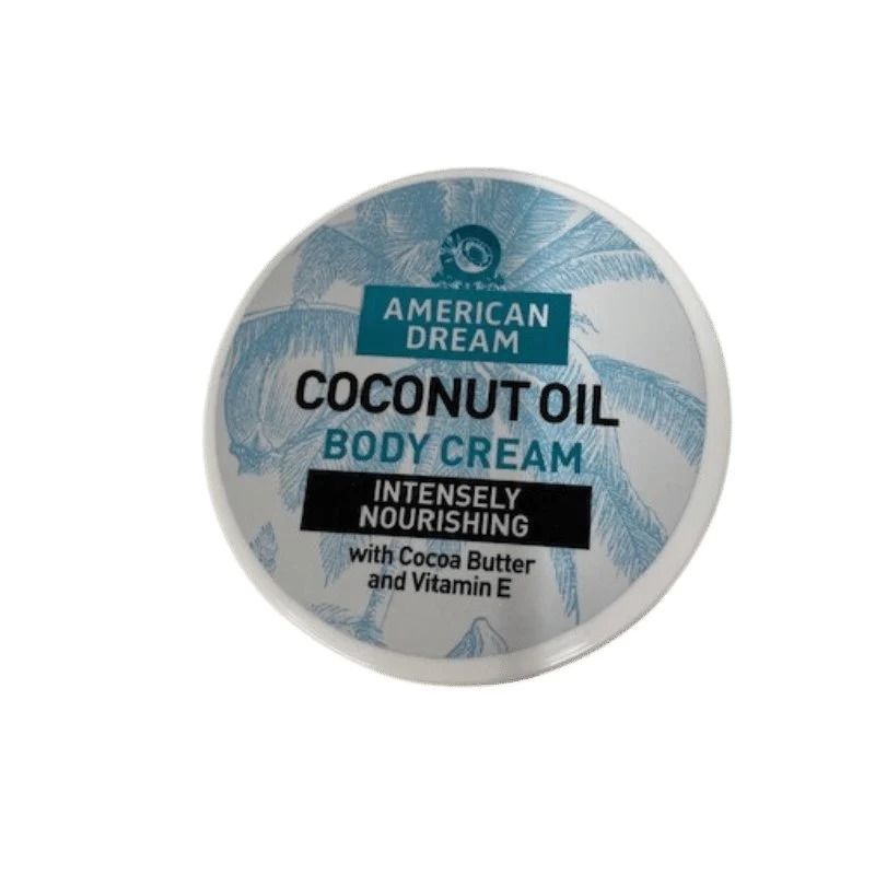 Coconut Cream American Dream 500 ml – Deep Moisturizing Coconut Oil Body Cream with Cocoa Butter & Vitamin E, Hydrates, Smooths & Fades Blemishes for All Skin Types