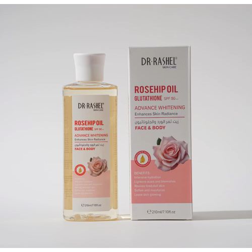 Dr Rashel Rosehip Oil – 100% Pure & Natural Rosehip Oil for Face, Skin & Hair, Anti-Aging, Moisturizing & Repairing, Reduces Scars & Wrinkles, 30ml – Nourishing Skin & Hair Oil