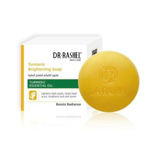 Dr Rashel Turmeric Brightening Soap - Natural Turmeric & Vitamin E for Glowing, Even Skin Tone, Removes Dark Spots & Blemishes, Moisturizes & Nourishes, 100g – Skin Whitening Soap