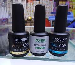Roniki Soak-Off UV/LED Gel Nail Polish Top Coat + Base Coat – Long-Lasting, Chip-Resistant, High Gloss Finish, Quick Dry, Easy Application for Perfect Manicure – Ideal for Professional & Home Use