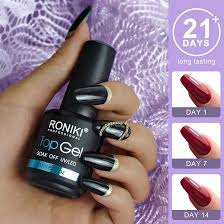 Roniki Soak-Off UV/LED Gel Nail Polish Top Coat + Base Coat – Long-Lasting, Chip-Resistant, High Gloss Finish, Quick Dry, Easy Application for Perfect Manicure – Ideal for Professional & Home Use