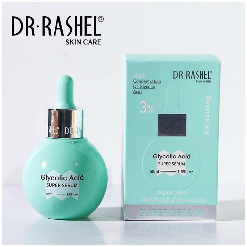 Dr. Rashel Resurfacing Glycolic Acid Super Serum 3% 50 ml Gentle Exfoliating Brightening Facial Serum Smooth Skin Texture Fades Bumps & Dullness Radiance Booster