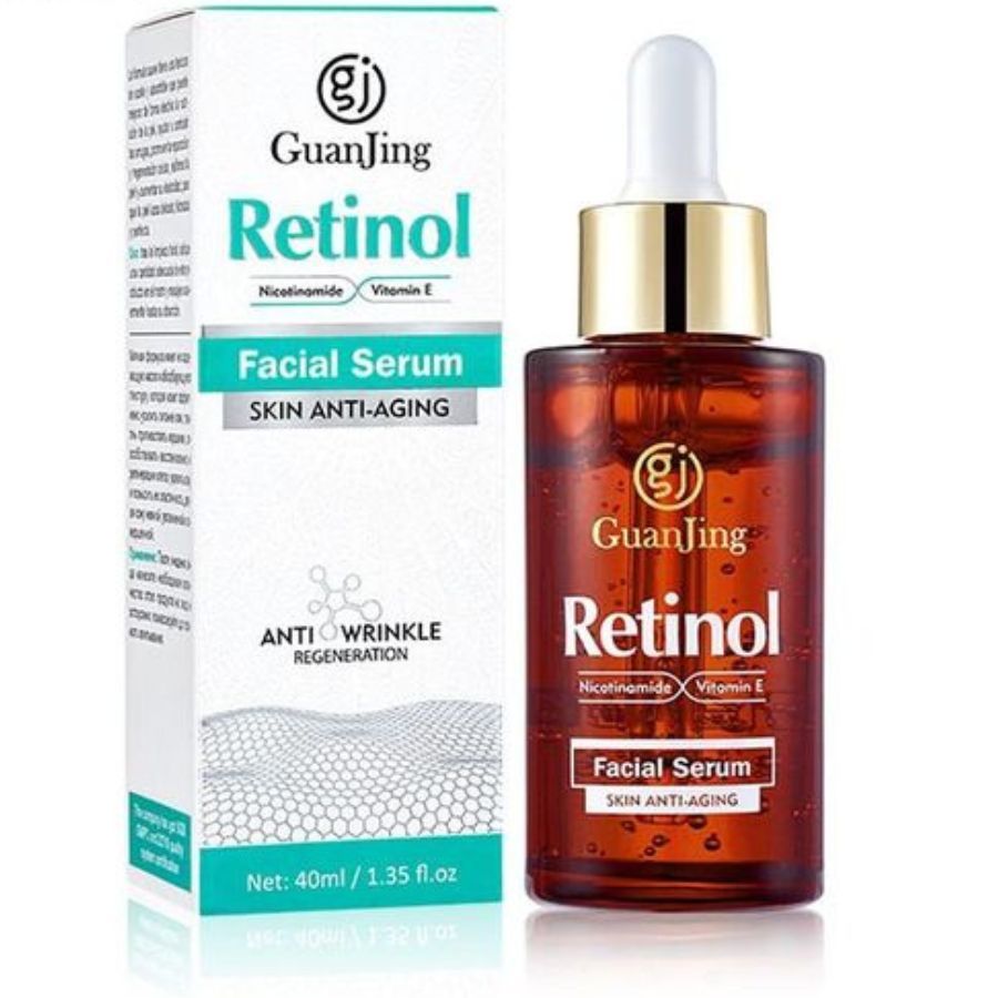 Guanjing Retinol Facial Serum – 40 ml Anti-Aging, Niacinamide + Vitamin E, Reduces Wrinkles & Spots, Firms & Smooths Skin, Radiance Rejuvenating Night Treatment