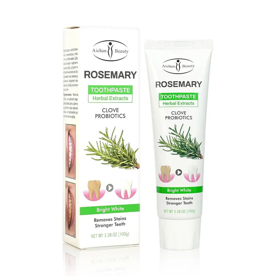 Rosemary Herbal Toothpaste Extract – Natural Rosemary & Clove Probiotics Whitening Gel, Fluoride-Free, Anti-Plaque, Gum Care 100g
