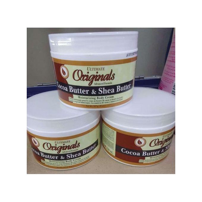 Ultimate Originals Advanced Formula Cocoa Butter & Shea Butter Moisturizing Body Cream – Deep Hydration for Dry, Ashy & Patchy Skin, Softens Rough Areas, Fades Marks, 227 g