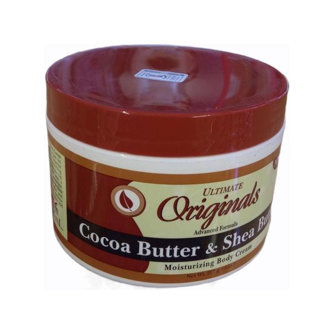 Ultimate Originals Advanced Formula Cocoa Butter & Shea Butter Moisturizing Body Cream – Deep Hydration for Dry, Ashy & Patchy Skin, Softens Rough Areas, Fades Marks, 227 g