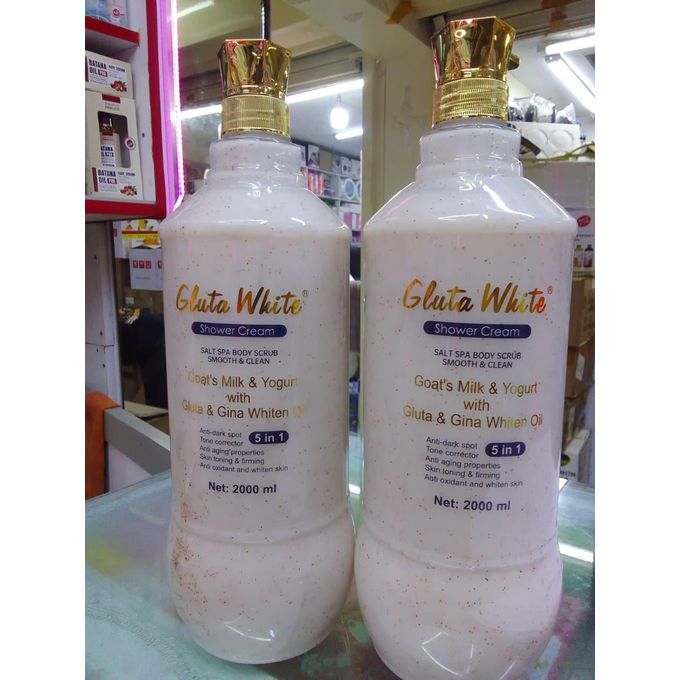 Gluta White Shower Cream 7 Days White – Glutathione + Kojic Acid + Collagen Extract, 100% Whitening 5-in-1 Body Wash, 2000ml – Skin Brightening, Moisturizing & Anti-Aging Solution