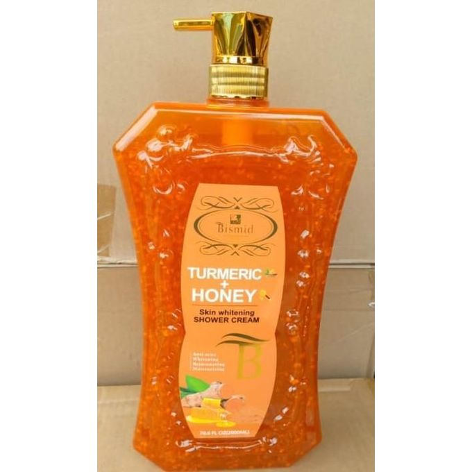 Bismid Turmeric + Honey Skin Whitening Shower Gel 2000ml Brightening Body Wash Deep Cleansing Moisturizing Glow Boosting Organic Skincare Formula For Smooth Radiant Even Skin Tone