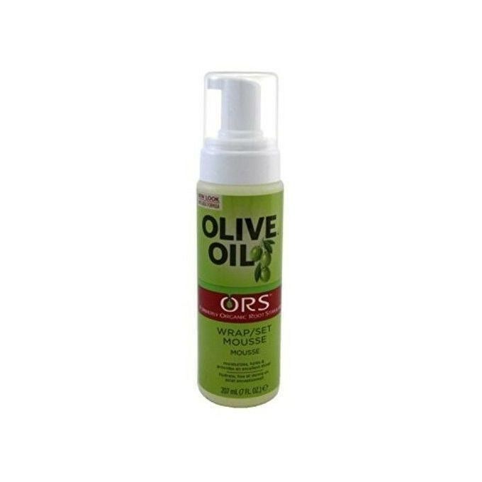 Ors Olive Oil Wrap/Set Mousse Original Formula 207ml – Professional Styling Foam With Olive Oil, Fast-Drying Hold For Wraps, Curls, Roller Sets, Shine Boost, Moisture Protection & Frizz Control