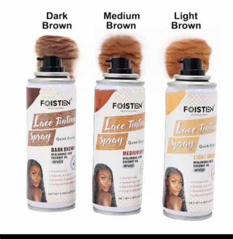 Foisten Lace Tint Spray Medium Brown 120 ml – Long-Lasting Wig Lace Tone Matching, Quick-Dry, Invisible Finish, No Residue, Professional Tint for Lace Frontals & Closures