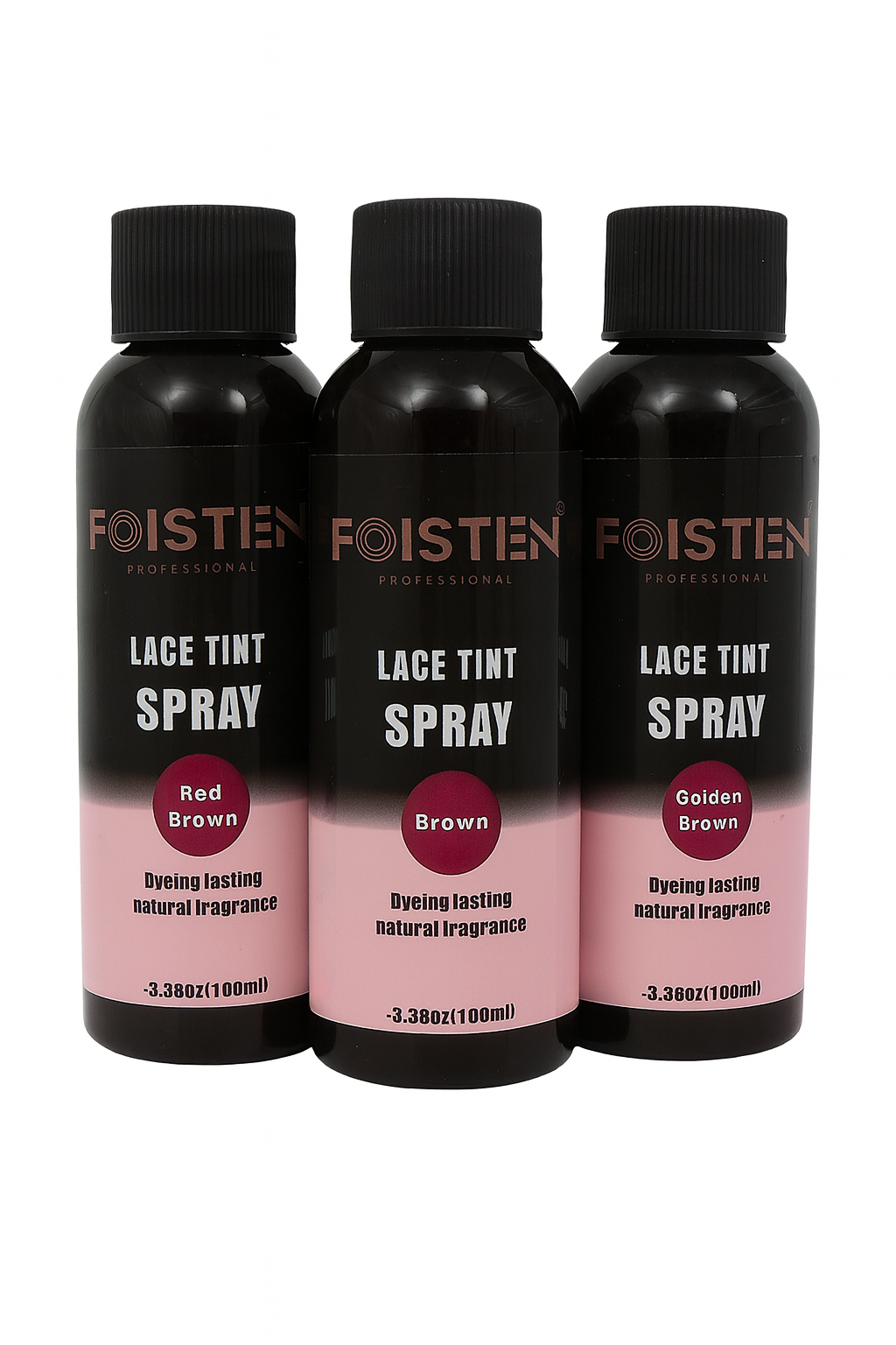 Foisten Professional Lace Tint Spray 100 ml – Quick-Dry Wig Lace Tinter, Buildable Medium Brown / Dark / Light Shades, Invisible Finish, No Residue, Seamless Lace Blending