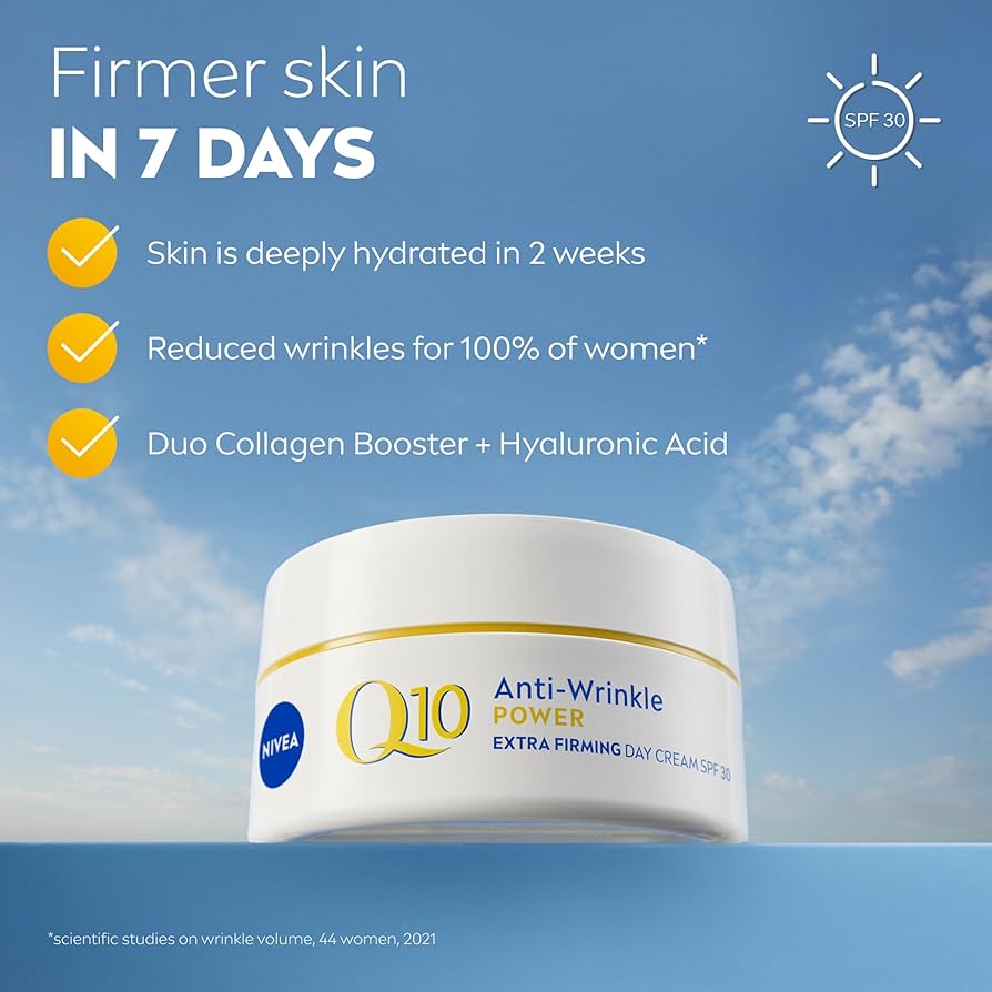 Powerful  Q10 Anti-Wrinkle Power Firming Day Cream 50ml – Coenzyme Q10 + Creatine + SPF15 to Reduce Wrinkles, Firm Skin, Improve Elasticity & Boost Radiance