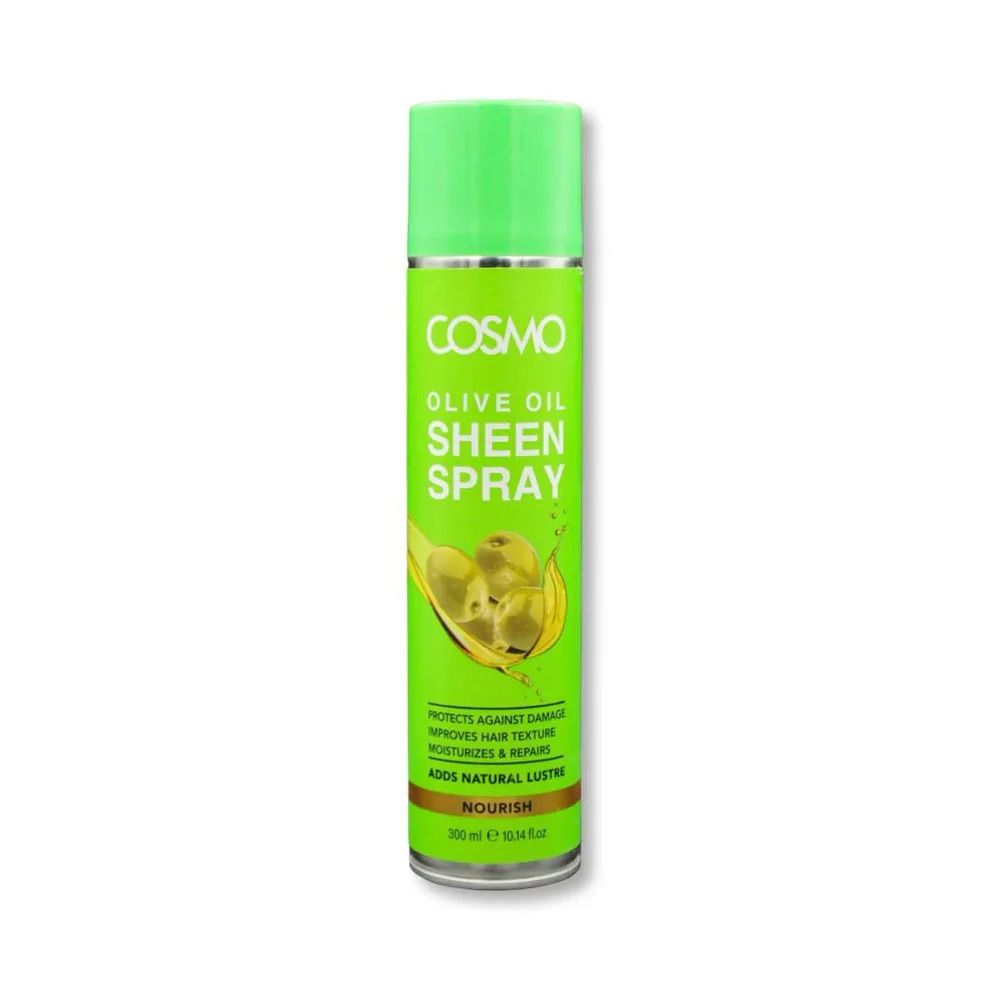 Cosmo Soft & Shine Olive Oil Sheen Spray 300ml – Hair Shine Mist Moisture Lock Frizz Control Lightweight Nourishing Hair Oil Spray for All Hair Types