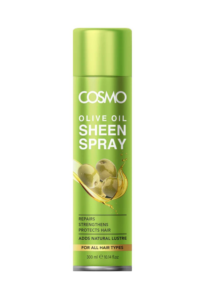 Cosmo Soft & Shine Olive Oil Sheen Spray 300ml – Hair Shine Mist Moisture Lock Frizz Control Lightweight Nourishing Hair Oil Spray for All Hair Types