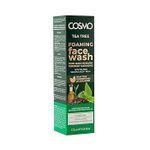 Cosmo Tea Tree Foaming Face Wash 175ml – Deep Cleansing Soap-Free Face Wash with Built-In Brush, Salicylic Acid & Neem, Paraben-Free pH Balanced Clarifying Cleanser for Acne & Oily Skin