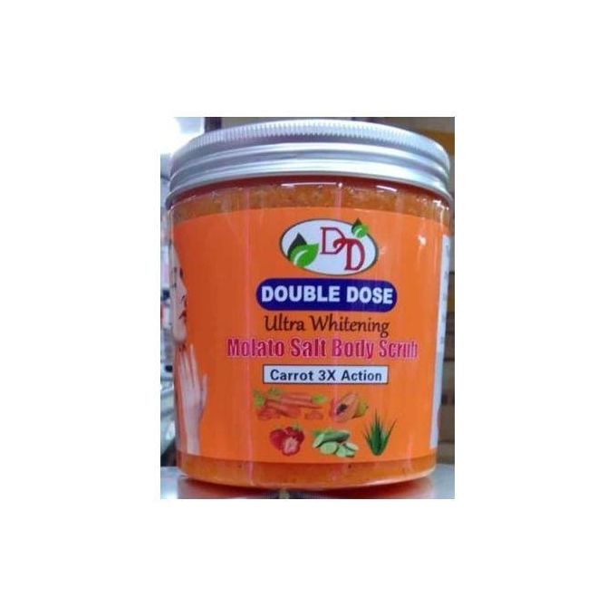 Double Dose Ultra Whitening Molato Glow Body Scrub Carrot – 3-Action Brightening Exfoliating Body Polish, Deep Cleanse, Smooth Skin, Moisturizing & Glow Enhancer for All Skin Types