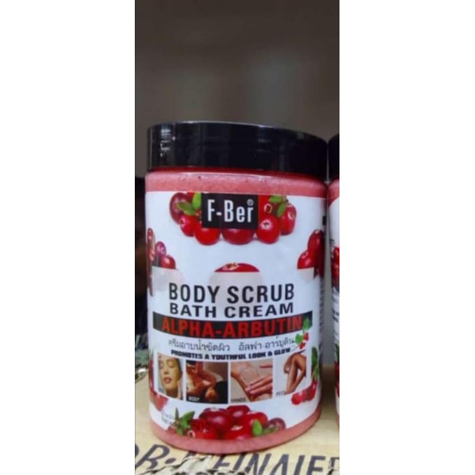 F-Ber Body Scrub Bath Cream Alpha-Arbutin 550g – Brightening & Whitening Exfoliating Lotion for Youthful Glow, Smooth Radiant Skin, Fade Dark Spots, Uneven Tone – Full Body Spa Treatment