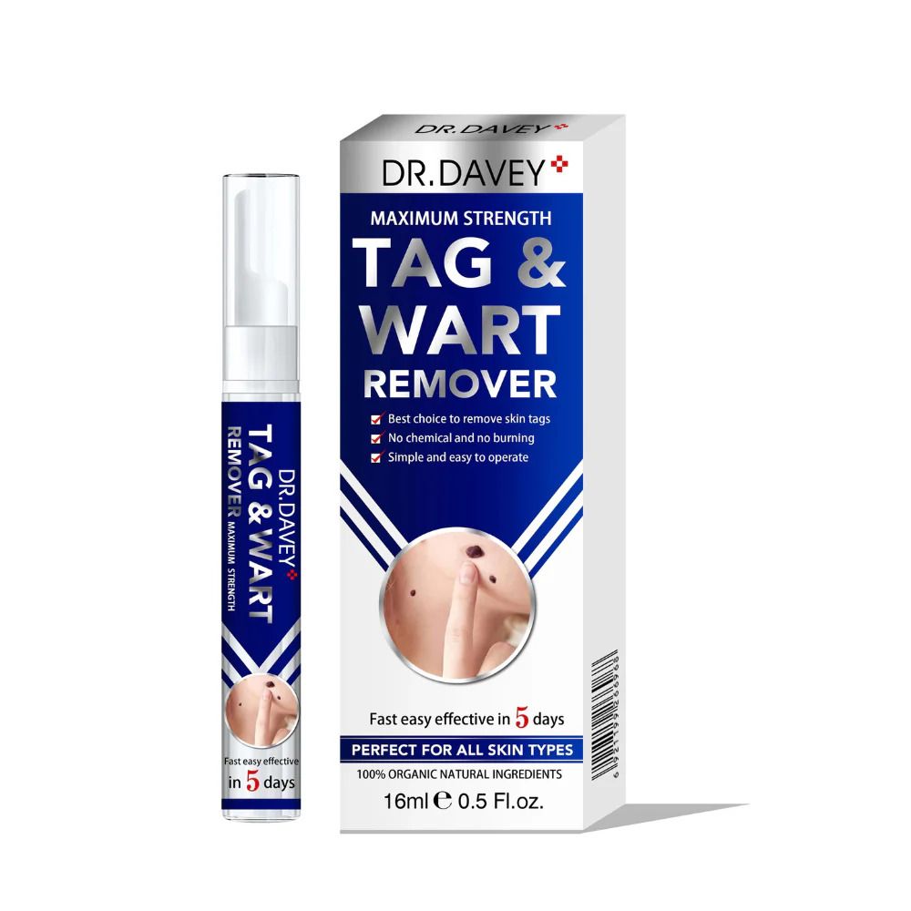 Dr Davey Maximum Strength Tag & Wart Remover 16ml – Fast Skin Tag Wart Removal Serum, Safe Natural Wart & Mole Removal Liquid, Home Use Skin Tag Remover
