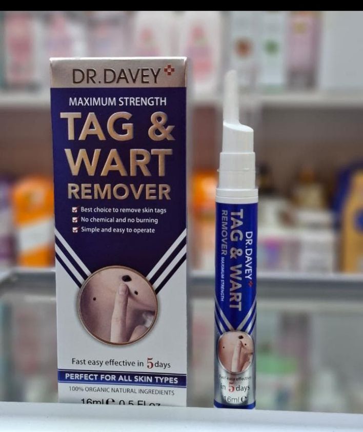 Dr Davey Maximum Strength Tag & Wart Remover 16ml – Fast Skin Tag Wart Removal Serum, Safe Natural Wart & Mole Removal Liquid, Home Use Skin Tag Remover