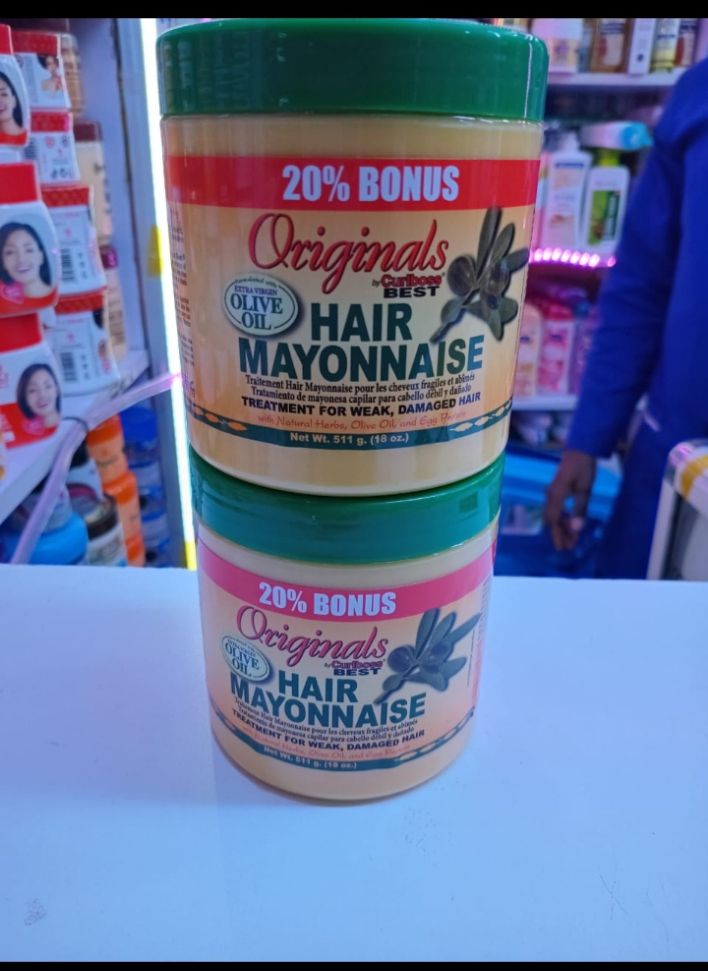 Original Curlboss Best Olive Oil Hair Mayonnaise 511g – Deep Conditioning Hair Treatment with Olive Oil & Egg Protein for Dry, Damaged or Chemically-Treated Hair, Strengthen & Restore Shine