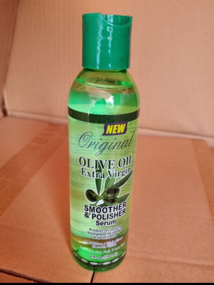 Olive Oil Extra Virgin Smoother & Polisher Serum 180ml – Deep Nourishing Hair Serum with Pure Olive Oil for Smooth, Shiny, Frizz-Free Hair and Scalp Care