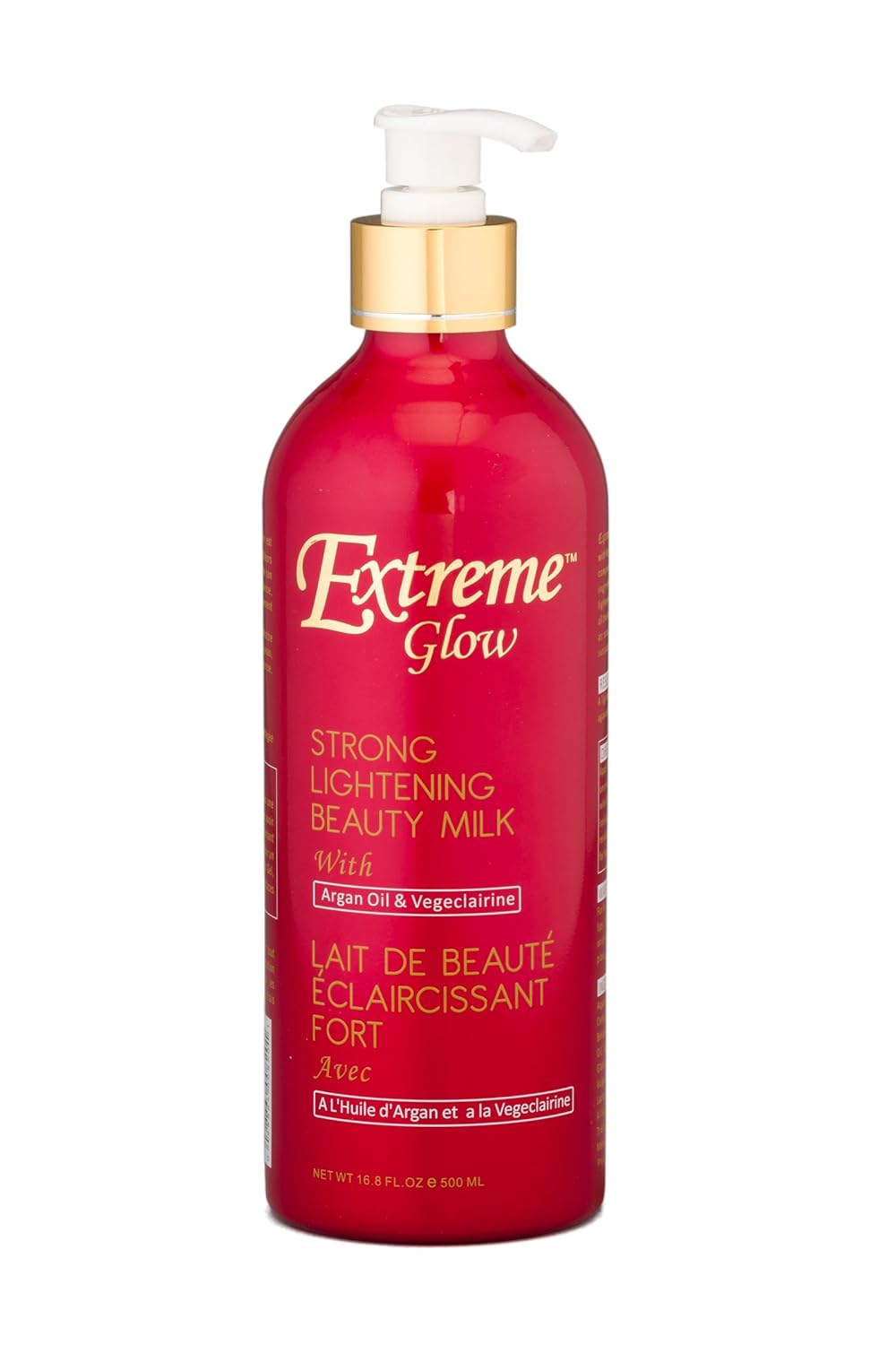 Extreme Glow Strong Lightening Beauty Milk 500ml – Brightening & Hydrating Body Lotion with Argan Oil & Vegeclairine for Even Skin Tone, Dark Spot Reduction & Smooth Radiant Skin