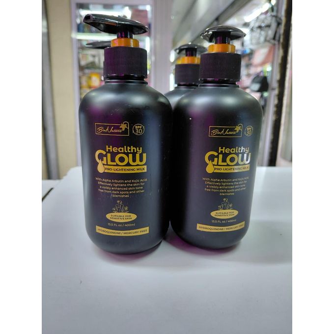 Healthy Glow Ultra Pro-Lightening Milk 400ml – Powerful Skin Brightening & Toning Body Lotion for Even Complexion, Dark Spot Reduction, Smooth Moisturized Radiant Skin with Fast Absorbing Formula