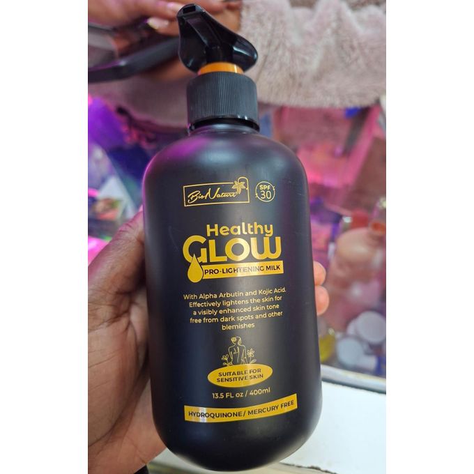 Healthy Glow Ultra Pro-Lightening Milk 400ml – Powerful Skin Brightening & Toning Body Lotion for Even Complexion, Dark Spot Reduction, Smooth Moisturized Radiant Skin with Fast Absorbing Formula