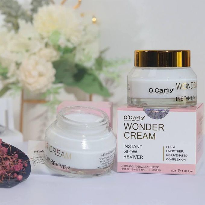 O’carly Wonder Cream Instant Glow Reviver for Smoother Rejuvenated Complexion Brightening Moisturizer Anti-Dullness Hydrating Face Cream Fast Radiance Booster – 50ml Skin Care