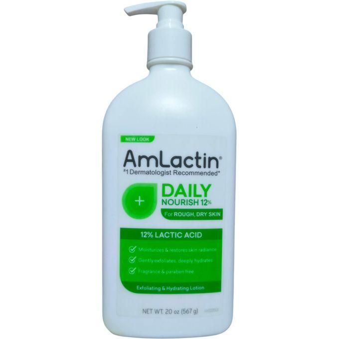 Amlactin Daily Nourish 12% Lactic Acid Lotion 567g – Exfoliating Moisturizing Body Lotion for Rough Dry Skin, Smooth Soft Radiant Skin, Hydrating Alpha-Hydroxy Therapy Daily Skin Care Moisturizer