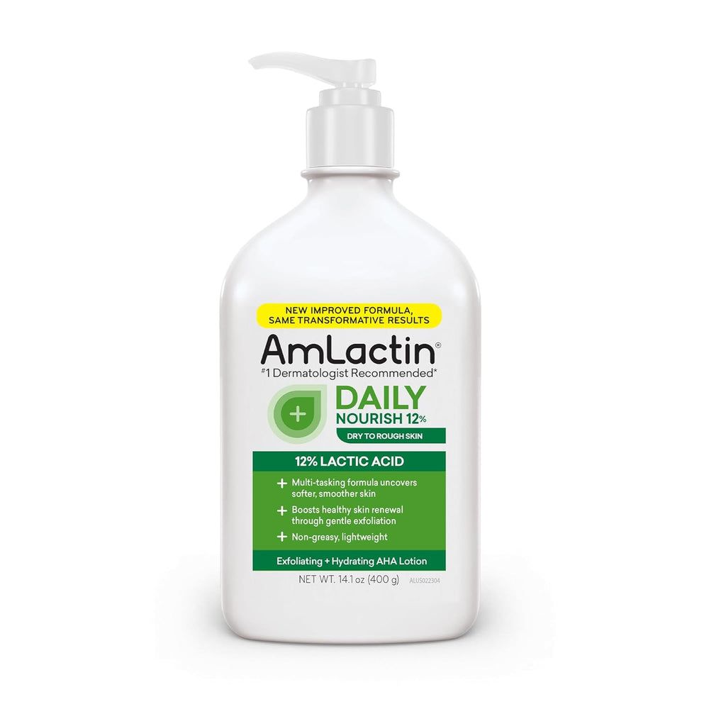 Amlactin Daily Nourish 12% Lactic Acid Lotion 567g – Exfoliating Moisturizing Body Lotion for Rough Dry Skin, Smooth Soft Radiant Skin, Hydrating Alpha-Hydroxy Therapy Daily Skin Care Moisturizer