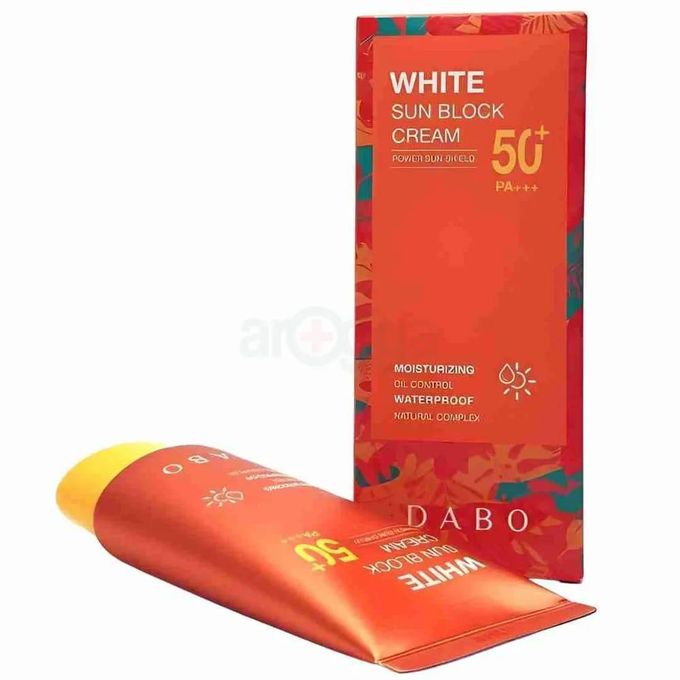 White Sun Block Cream Power Sun Shield SPF50+ PA+++ – Moisturizing Oil Control UV Protection Cream, Waterproof Lightweight Natural Complex Face & Body Sunscreen for Daily Outdoor Skin Protection
