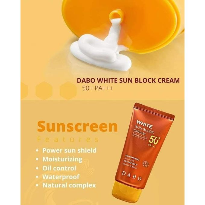 White Sun Block Cream Power Sun Shield SPF50+ PA+++ – Moisturizing Oil Control UV Protection Cream, Waterproof Lightweight Natural Complex Face & Body Sunscreen for Daily Outdoor Skin Protection