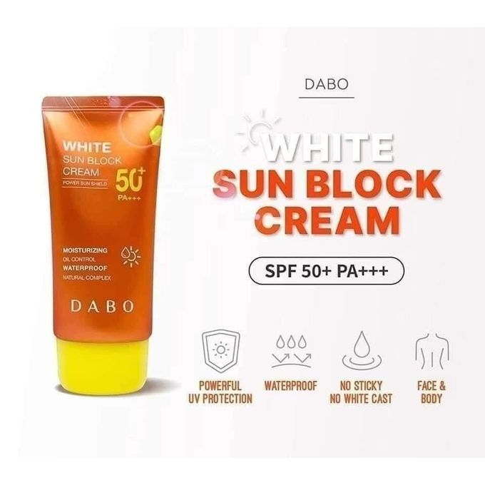 White Sun Block Cream Power Sun Shield SPF50+ PA+++ – Moisturizing Oil Control UV Protection Cream, Waterproof Lightweight Natural Complex Face & Body Sunscreen for Daily Outdoor Skin Protection