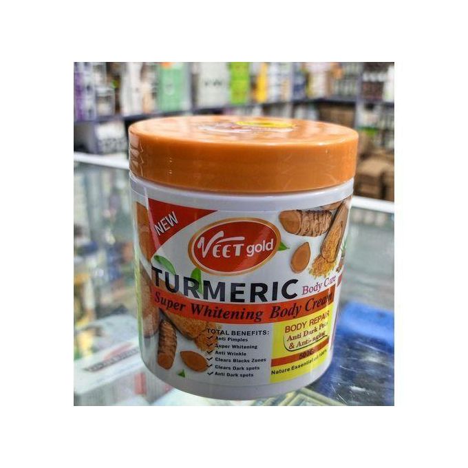 Veet Gold Turmeric Face & Body Brightening Cream | Anti-Dark Spots | Anti-Acne | Glow Booster | Natural Turmeric Skin Care | Moisturizing & Even Tone Beauty Cream for Smooth, Clear Radiant Skin 300g