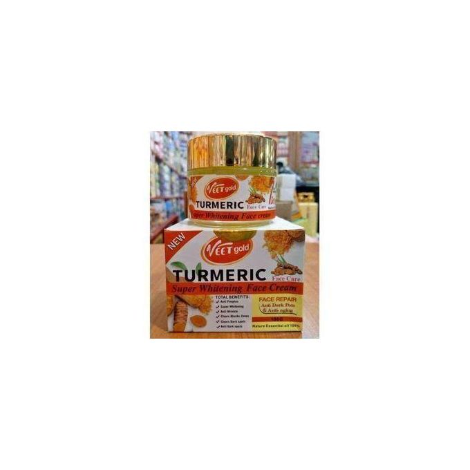 Veet Gold Turmeric Face & Body Brightening Cream | Anti-Dark Spots | Anti-Acne | Glow Booster | Natural Turmeric Skin Care | Moisturizing & Even Tone Beauty Cream for Smooth, Clear Radiant Skin 300g