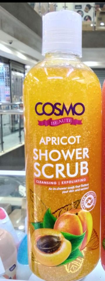 Cosmo Beaute Apricot Shower Scrub Deep Cleansing & Exfoliating Body Wash With Natural Apricot Extracts For Smooth Radiant Skin – Gentle Daily Exfoliation Shower Gel 1000ml For All Skin Types
