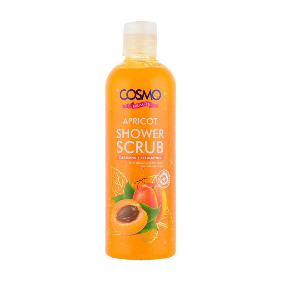 Cosmo Beaute Apricot Shower Scrub Deep Cleansing & Exfoliating Body Wash With Natural Apricot Extracts For Smooth Radiant Skin – Gentle Daily Exfoliation Shower Gel 1000ml For All Skin Types
