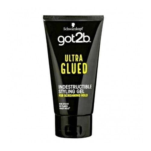 Got2b Ultra Glued Indestructible Styling Gel – Maximum Hold Hair Gel for Spikes, Edges & Sleek Styles, Water-Resistant, No Residue, 150ml Strong Hold for Men & Women