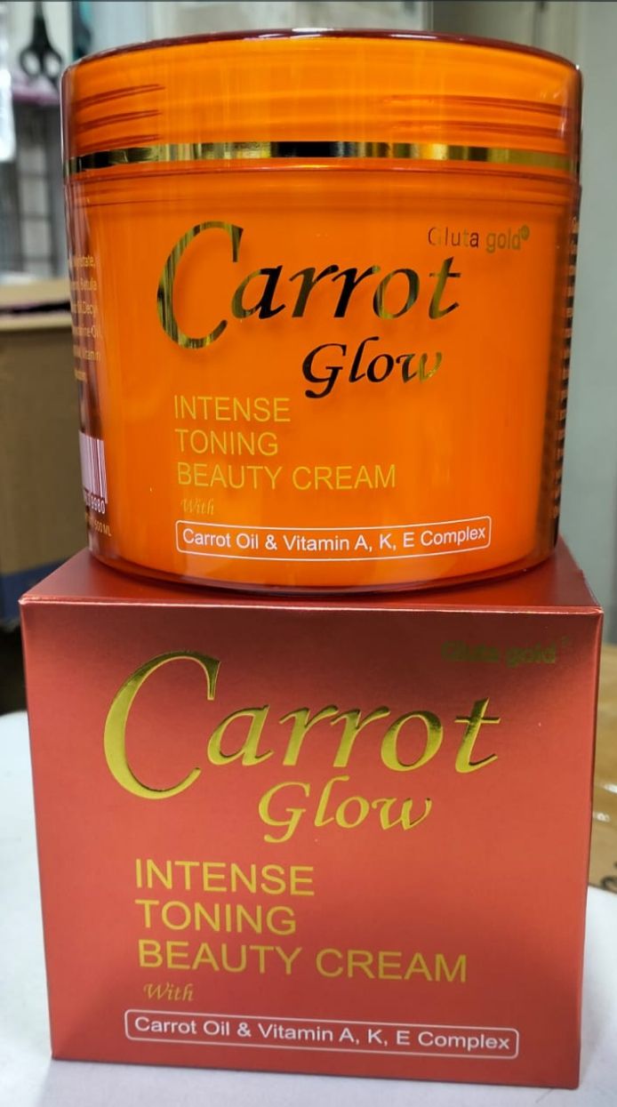 Gluta Gold Carrot Glow Intense Toning Beauty Cream – Carrot & Vitamin A K E Complex Skin Lightening & Brightening Cream, Fade Dark Spots & Uneven Tone, Deep Moisturizing Glow