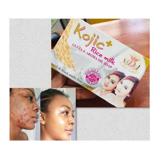Kojic Rice Milk Gluta & Aroma Oil Super White Soap with Niacinamide B3 – Intense Brightening, Dark Spot Removal, Even Skin Tone, Moisturizing Whitening Body & Face Bath Bar