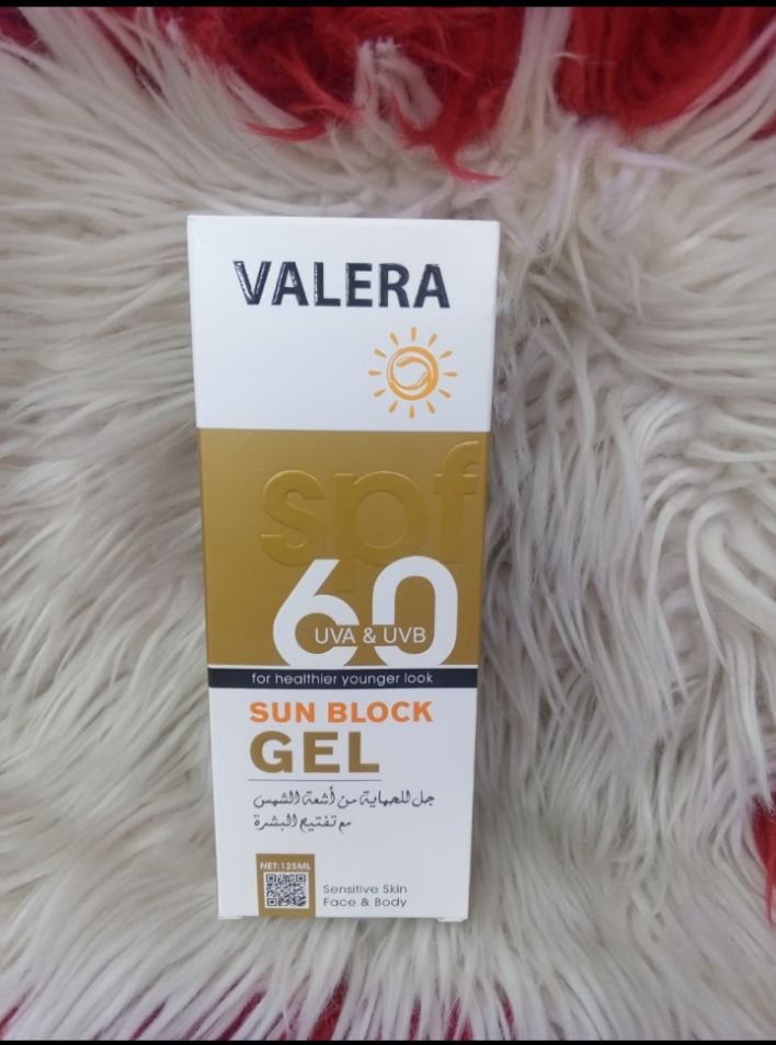 Valera SPF 60 Sun Block Gel 125ml – High Protection UVA & UVB Sunscreen, Lightweight Non-Greasy Formula, Prevents Sunburn, Dark Spots & Premature Aging for All Skin Types
